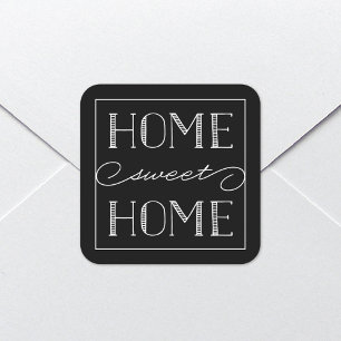 Home Sweet Home Black Stationery Party Stickers