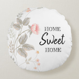 Home sweet home bloemrijke ronde kussen