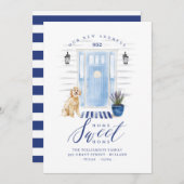 Home Sweet Home Blue Coastal Waterverf Voordeur Aankondiging (Voorkant / Achterkant)