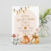 Home Sweet Home Boho Pumpkin Housewarming Party Kaart (Staand voorkant)