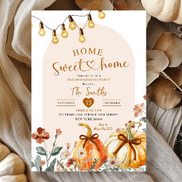 Home Sweet Home Boho Pumpkin Housewarming Party Kaart
