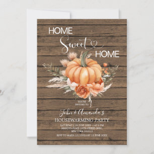 Home Sweet Home Boho Pumpkin Housewarming Party Kaart