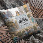 Home Sweet Home Bord Hout Rustiek Custom Foto Kussen<br><div class="desc">Rustiek Fotokussen met "Home Sweet Home" tegen een bleke houtpatroonachtergrond die u kunt personaliseren met jouw naam en u kunt 8 van uw eigen foto's toevoegen. Geweldig als cadeau voor familie en vrienden of voor jezelf om je huis of slaapzaal te versieren. Personaliseer het door de tekst van de tijdelijke...</div>