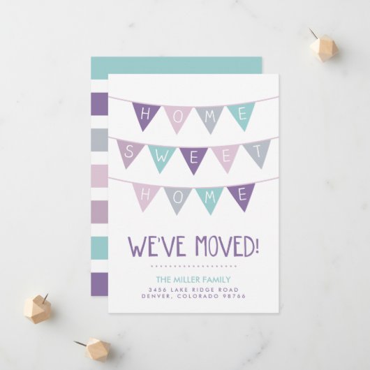Home Sweet Home Bunting Moving Announcement Aankondiging (Voorkant / Achterkant in situ)