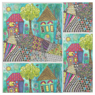 Home Sweet Home Buurt Huizen Stof