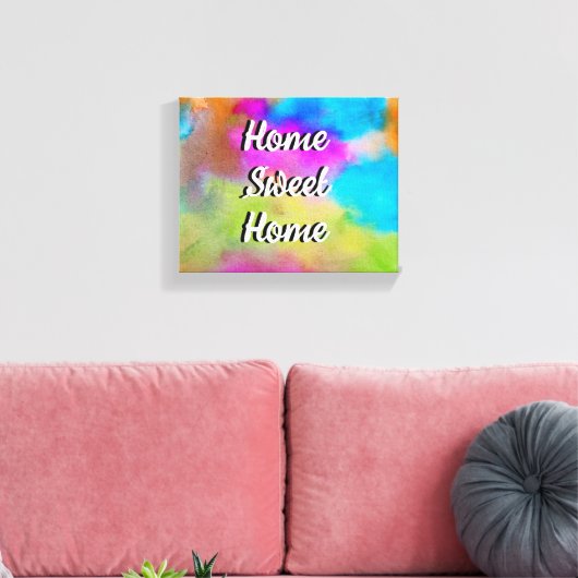 Home sweet home canvas afdruk (Insitu (Woonkamer))
