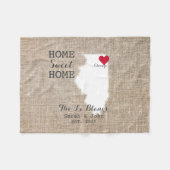 Home Sweet Home | Chicago Illinois Rustic Fleece Deken (Voorkant (Horizontaal))
