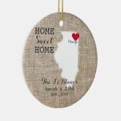 Home Sweet Home | Chicago Illinois Rustic Keramisch Ornament (Rechts)