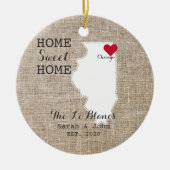 Home Sweet Home | Chicago Illinois Rustic Keramisch Ornament (Voorkant)