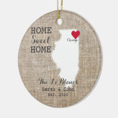Home Sweet Home | Chicago Illinois Rustic Keramisch Ornament (Links)