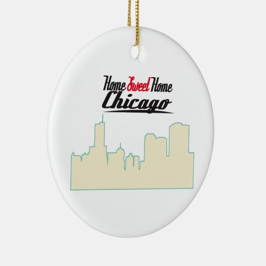 Home Sweet Home Chicago Keramisch Ornament (Rechts)