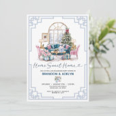 Home Sweet Home Chinoiserie Kerst Huishouden Kaart (Staand voorkant)