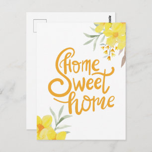 Home Sweet Home Chique Gele Bloemen Gefeliciteerd Briefkaart