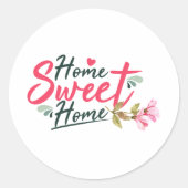 Home Sweet Home Classic Ronde Sticker (Voorkant)