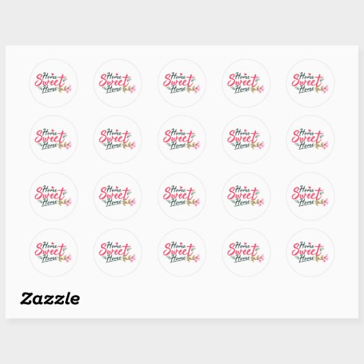 Home Sweet Home Classic Ronde Sticker (Vel)