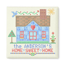 Home Sweet Home Cross Stitch House Gepersonaliseer