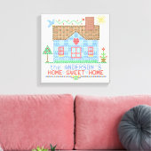 Home Sweet Home Cross-titrice House Gepersonalisee Canvas Afdruk (Insitu (Woonkamer))