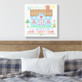 Home Sweet Home Cross-titrice House Gepersonalisee Canvas Afdruk (Insitu (Slaapkamer))