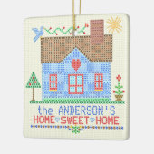 Home Sweet Home Cross-titrice House Gepersonalisee Keramisch Ornament (Links)