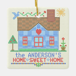 Home Sweet Home Cross-titrice House Gepersonalisee Keramisch Ornament
