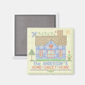 Home Sweet Home Cross-titrice House Gepersonalisee Magneet (Voorkant / Achterkant)