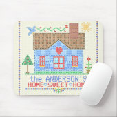 Home Sweet Home Cross-titrice House Gepersonalisee Muismat (Met muis)