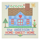 Home Sweet Home Cross-titrice House Gepersonalisee Poster (Voorkant)
