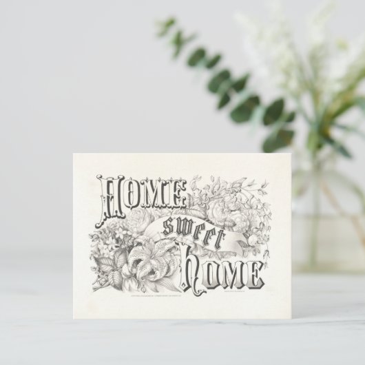 Home Sweet Home  Currier & Ives Lithograph Briefkaart (Staand voorkant)