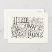 Home Sweet Home  Currier & Ives Lithograph Briefkaart (Voorkant / Achterkant)