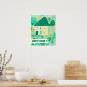 HOME SWEET HOME Custom House Tuin Illustratie Poster (Keuken)