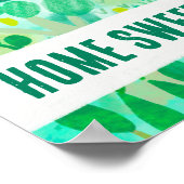 HOME SWEET HOME Custom House Tuin Illustratie Poster (Hoek)