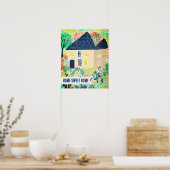 HOME SWEET HOME Custom House Tuin Illustratie Poster (Keuken)