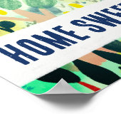 HOME SWEET HOME Custom House Tuin Illustratie Poster (Hoek)