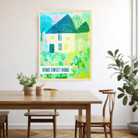 HOME SWEET HOME Custom House Tuin Illustratie