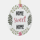 Home Sweet Home Custom Name Botanical Realtor Keramisch Ornament (Rechts)