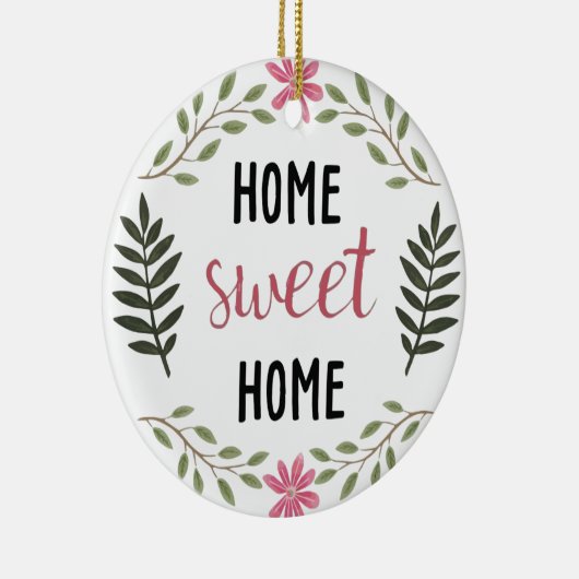Home Sweet Home Custom Name Botanical Realtor Keramisch Ornament (Rechts)