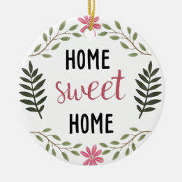 Home Sweet Home Custom Name Botanical Realtor Keramisch Ornament