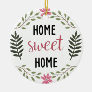 Home Sweet Home Custom Name Botanical Realtor Keramisch Ornament