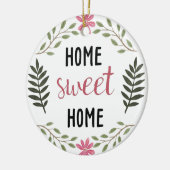 Home Sweet Home Custom Name Botanical Realtor Keramisch Ornament (Links)