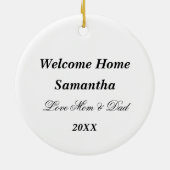 Home Sweet Home Custom Name Botanical Realtor Keramisch Ornament (Achterkant)