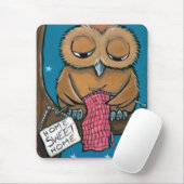 Home - Sweet Home - Cute Knitting Owl Mousepad Muismat (Met muis)