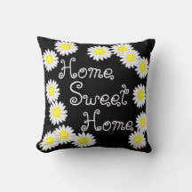 Home Sweet Home Daisy Black White en Yellow