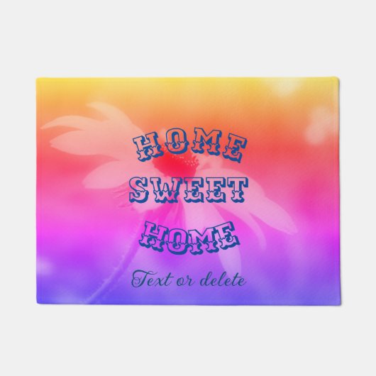 Home Sweet Home Daisy Flower Gepersonaliseerd Deurmat (Voorkant)