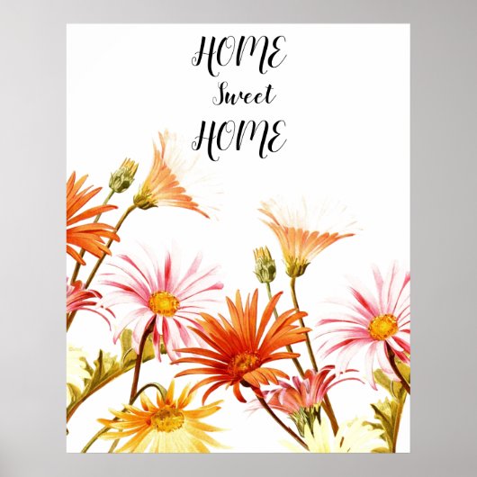 Home Sweet Home Daisy Wallart Poster (Voorkant)
