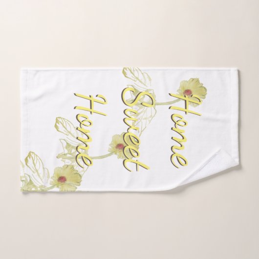 "Home Sweet Home" Daisy White Handdoek (Handdoek)
