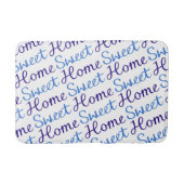 Home Sweet Home Diagonaal RPT Script PTN Blues & W Badmat (Voorkant)