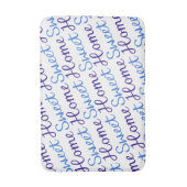 Home Sweet Home Diagonaal RPT Script PTN Blues & W Badmat (Voorkant Verticaal)
