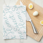 Home Sweet Home Diagonaal Script Euck Blue Wt Theedoek (Quarter Fold)