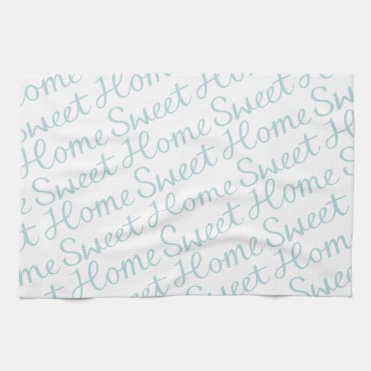 Home Sweet Home Diagonaal Script Euck Blue Wt Theedoek (Horizontaal)