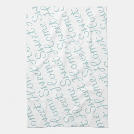 Home Sweet Home Diagonaal Script Euck Blue Wt Theedoek (Verticaal)